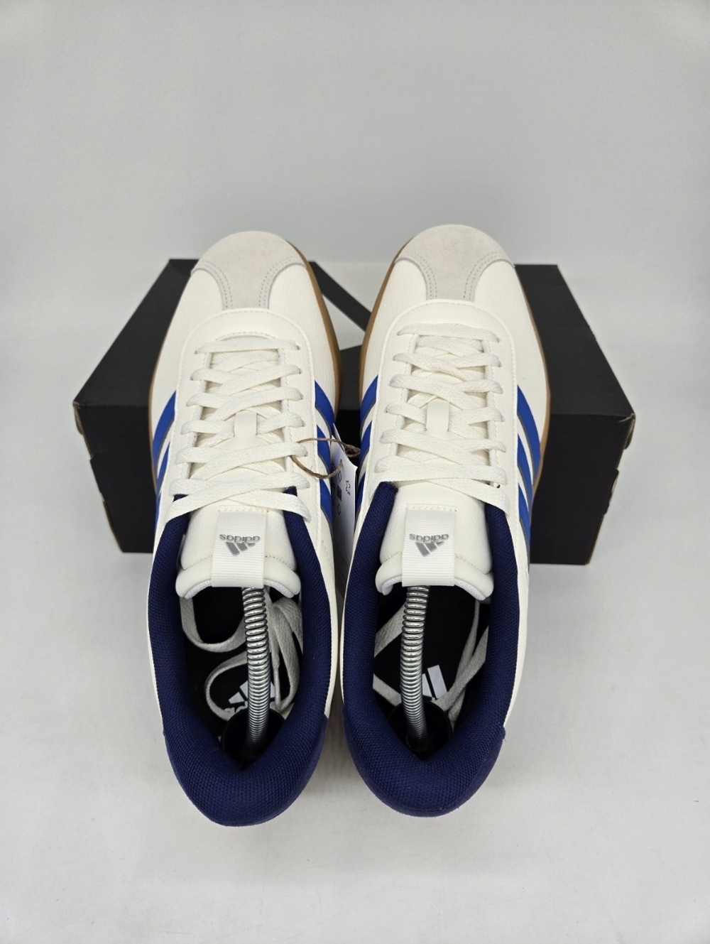 Adidas Men's VL Court 3.0 JR8634 Core White Bright Royal Dark Blue Shoes Size 11 - Picture 5 of 8
